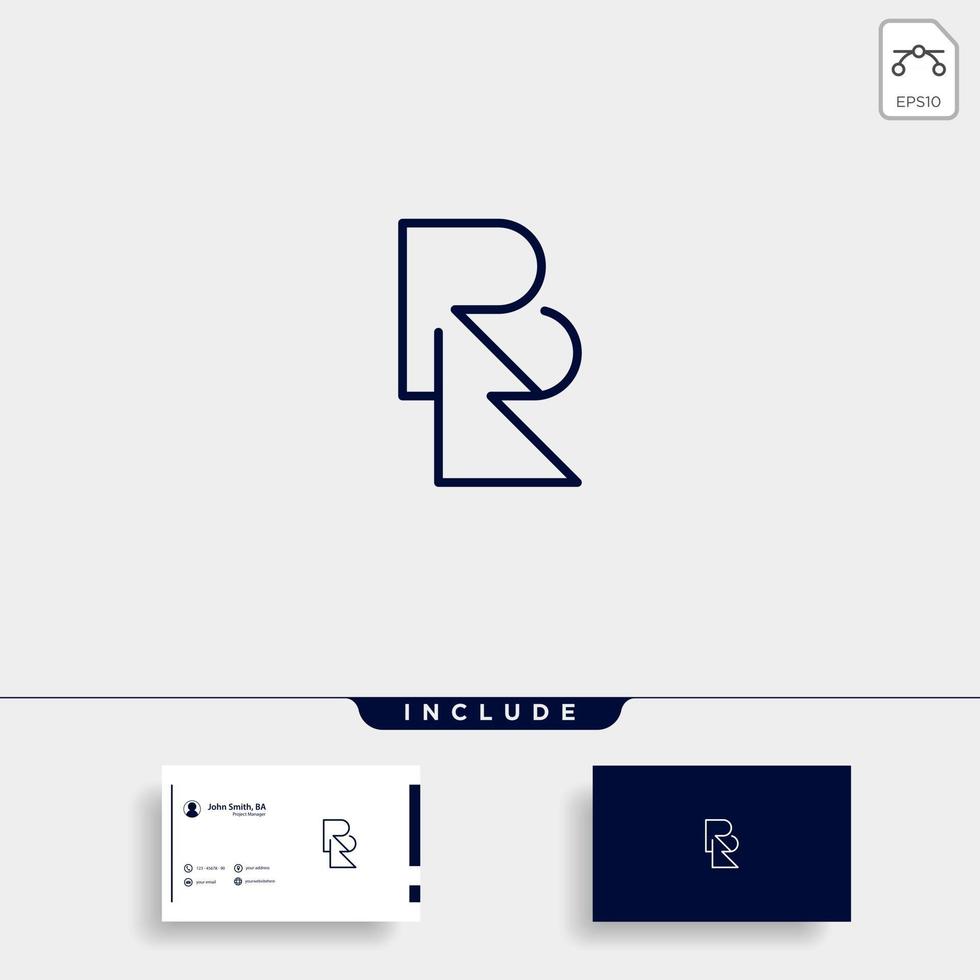 Letra rr r diseño de logotipo simple vector elegante