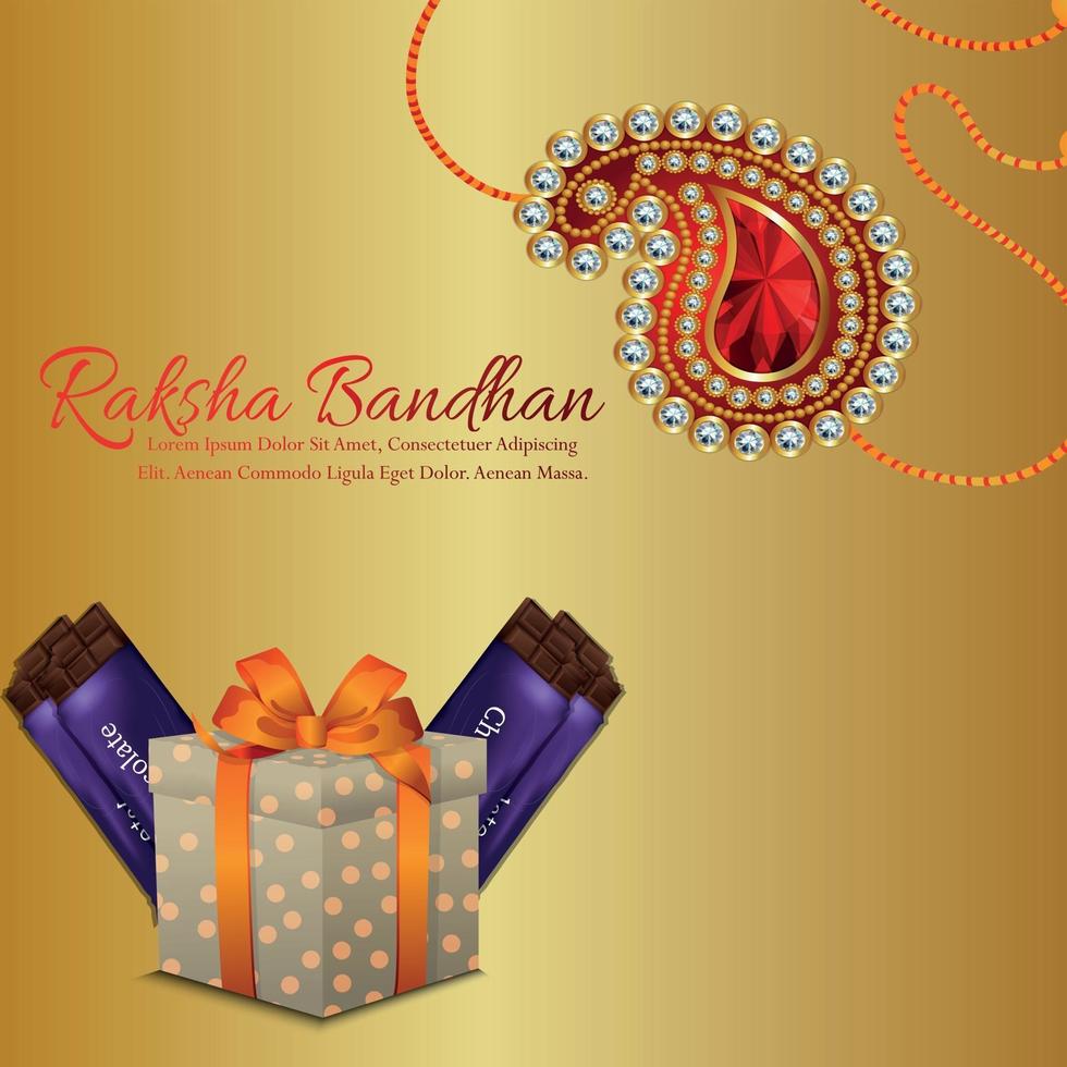 Happy raksha bandhan indian festival celebration greeting card vector