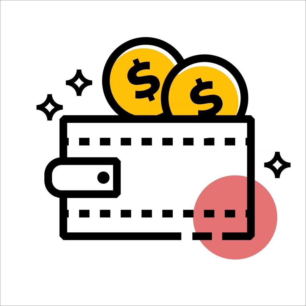 icono de billetera de ahorro de dinero vector