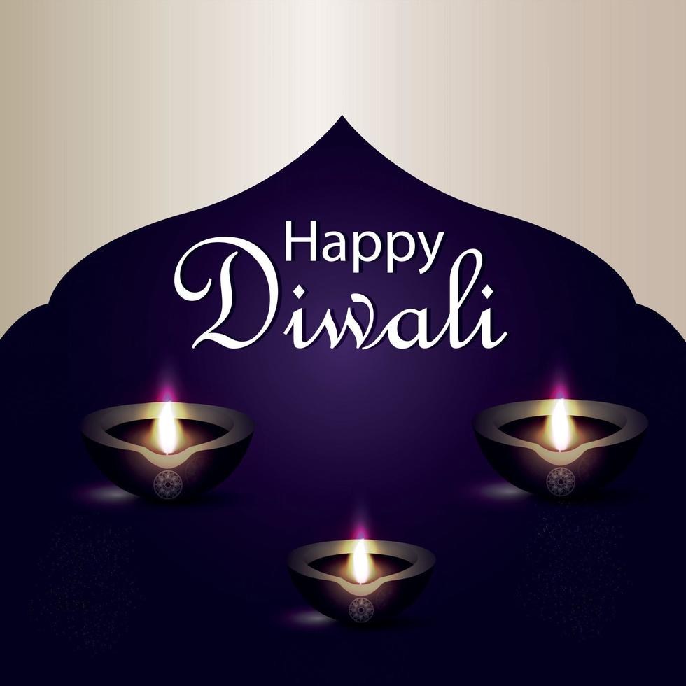 Creative vector illustration of happy diwali indian festival background Diwali festival of light