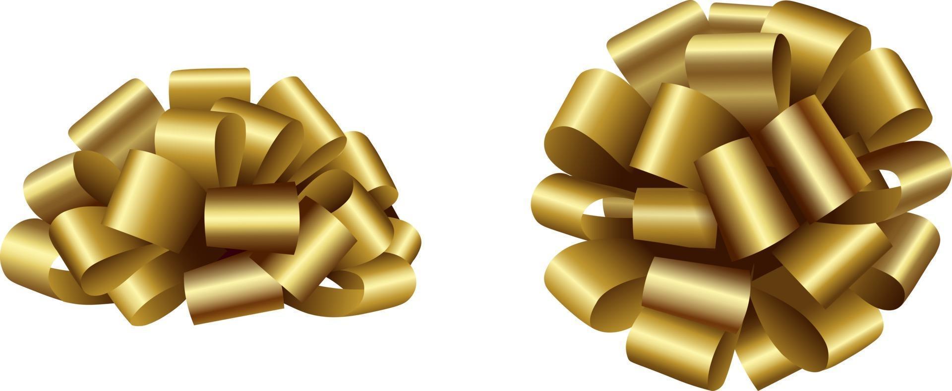 isolated gold bows vector