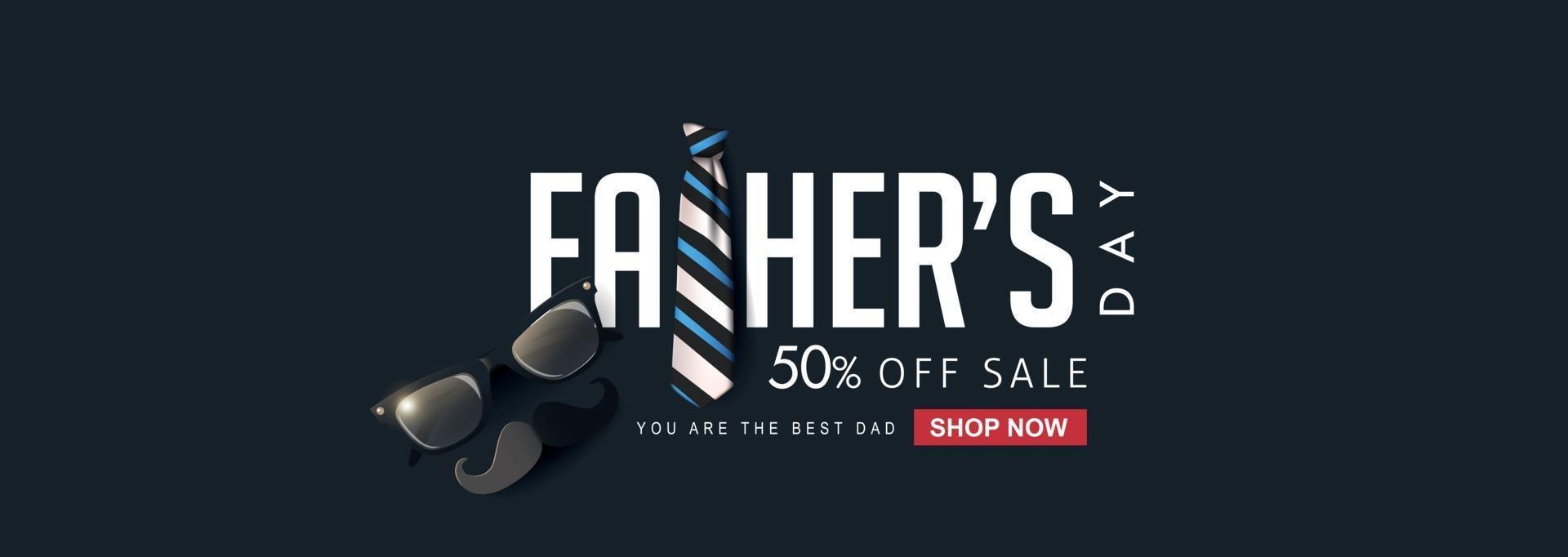 Happy Fathers Day Sale banner background template vector