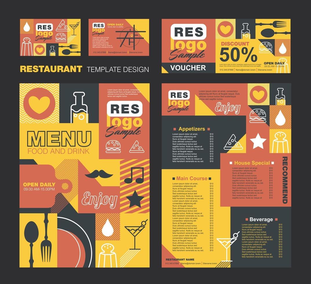 menu design template vector