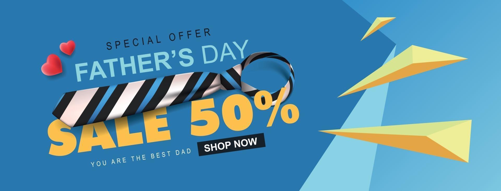 Happy Fathers Day Sale banner background template vector