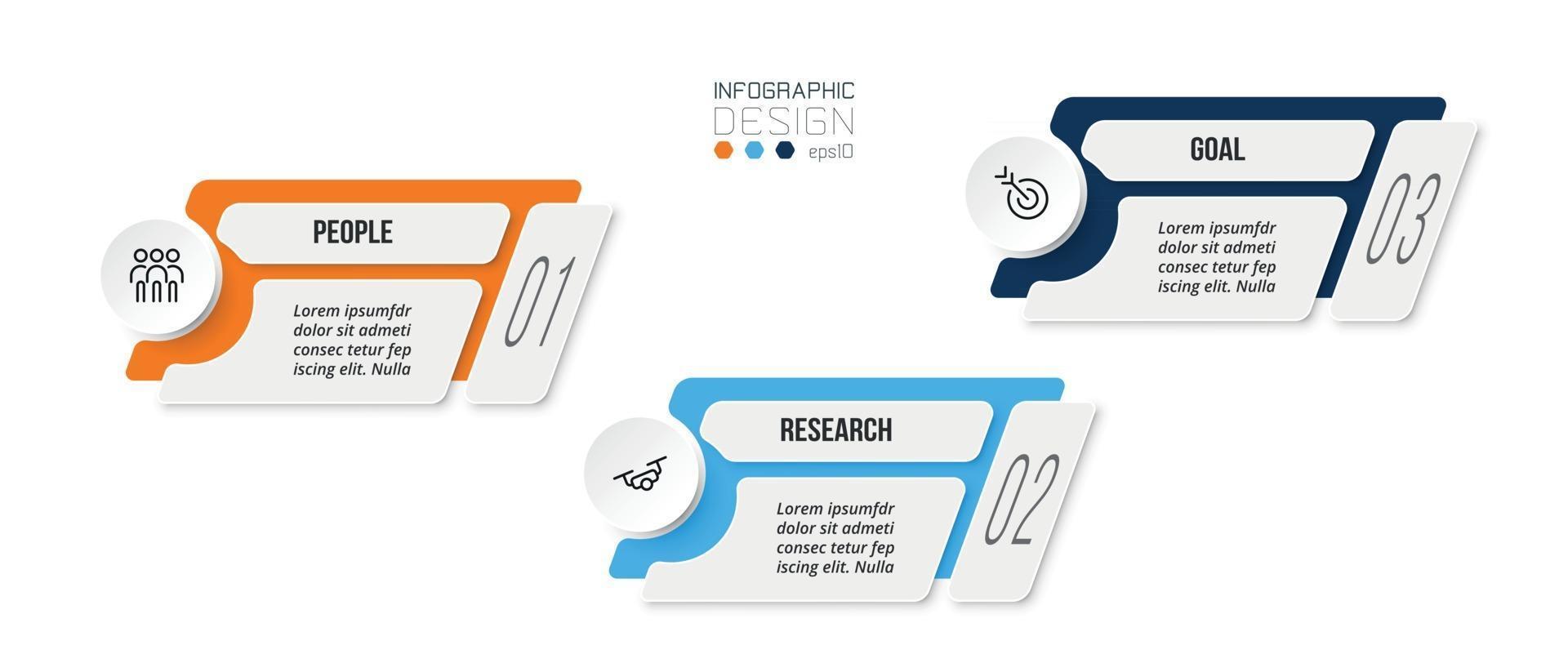 Infographic business template with step or option design vector