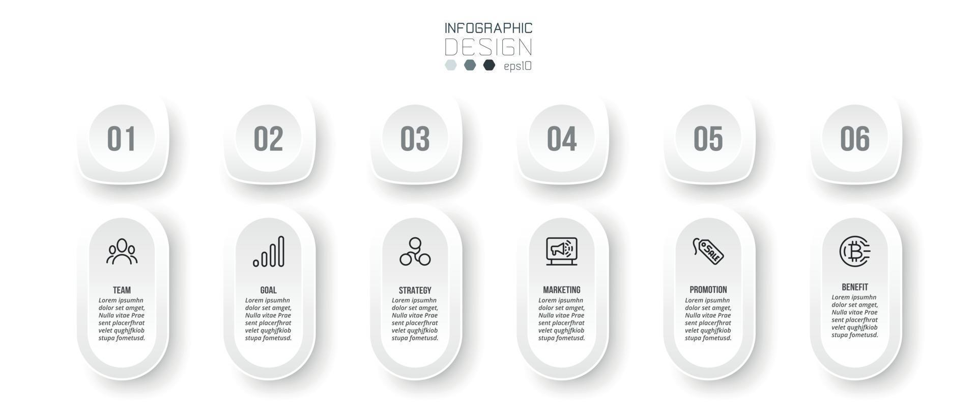 Infographic business template with step or option design vector
