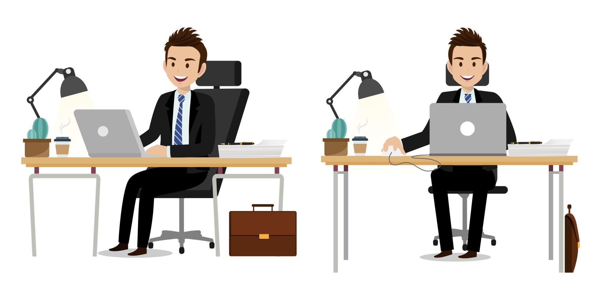Cartoon character with businessman working character vector design