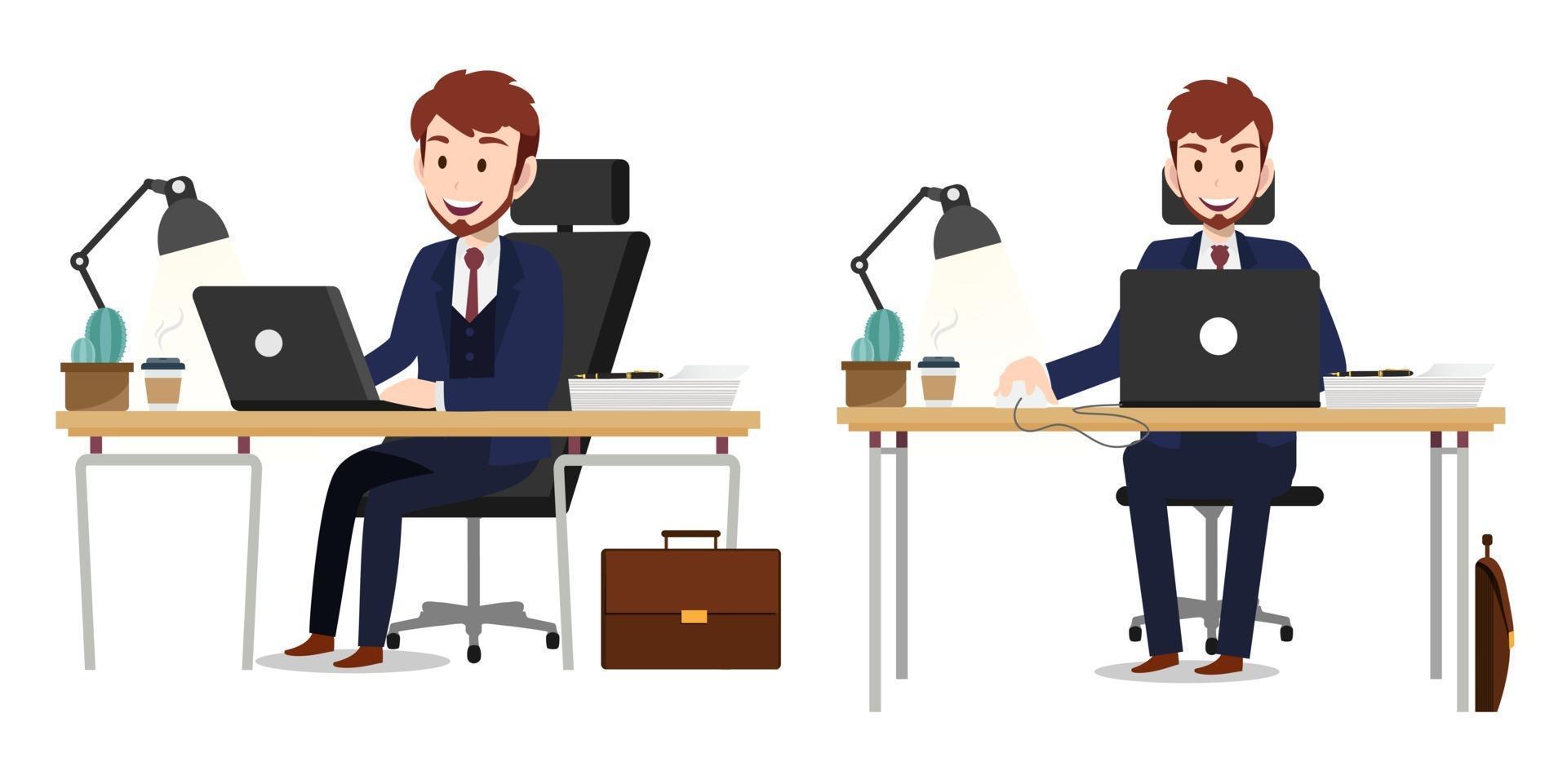 Cartoon character with businessman working character vector design