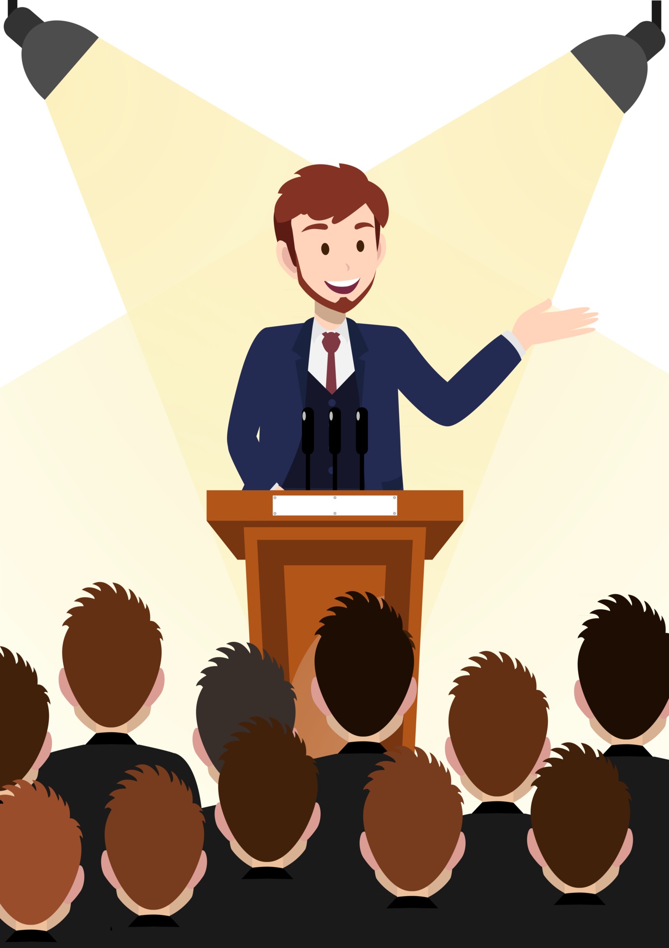 Cartoon character with businessman working and present to public area on  podium character vector design 2519898 Vector Art at Vecteezy