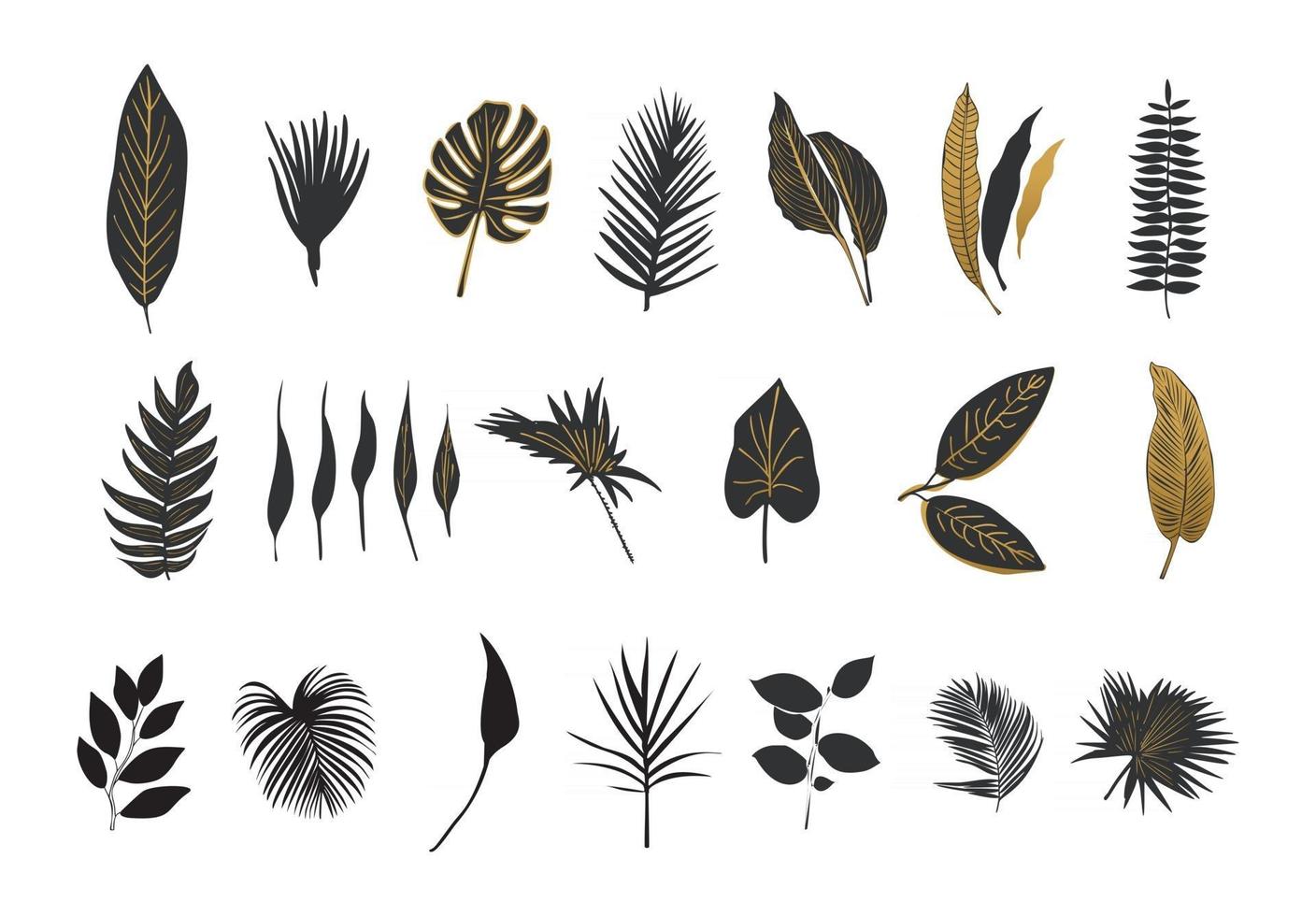 Botanical wall art element vector collection Vector illustration