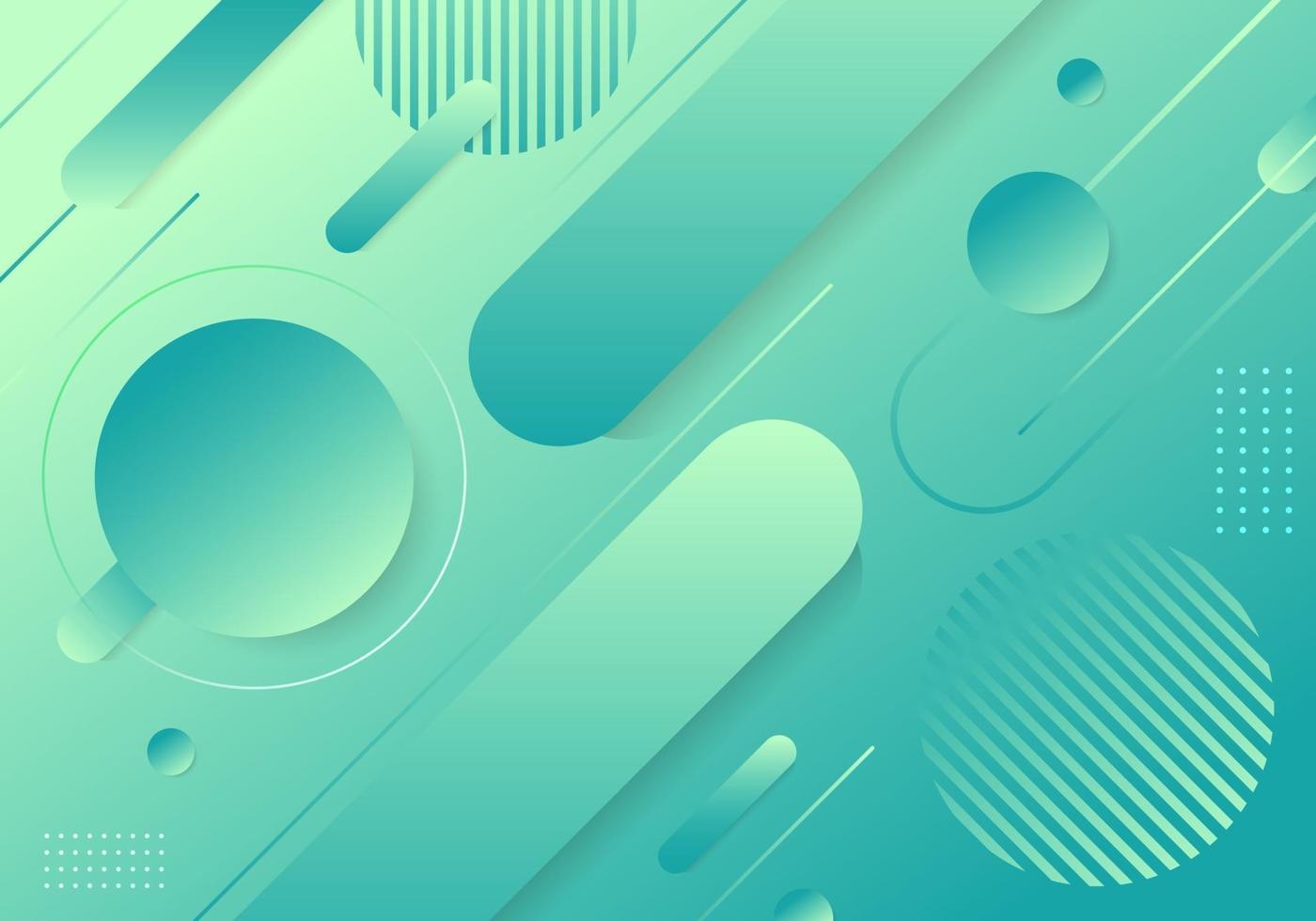 Abstract trendy green gradient geometric shape elements pattern composition background vector