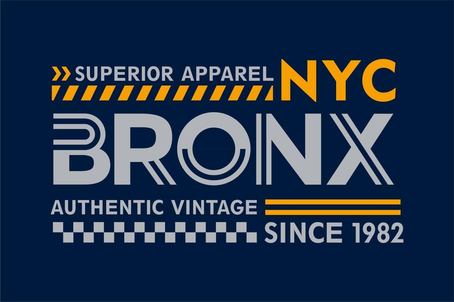 diseño de camiseta de tipografía nyc bronx vector