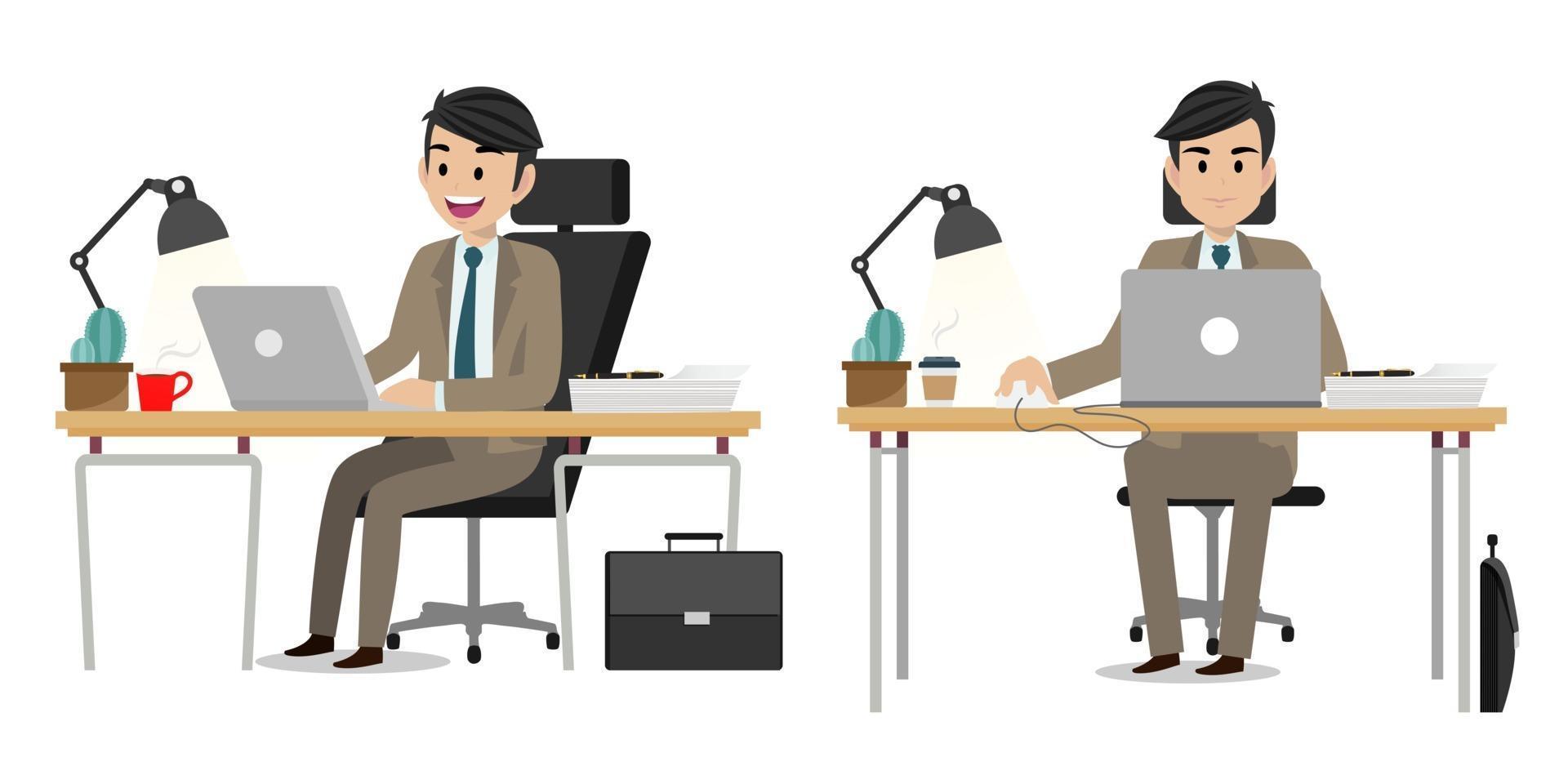 Cartoon character with businessman working character vector design