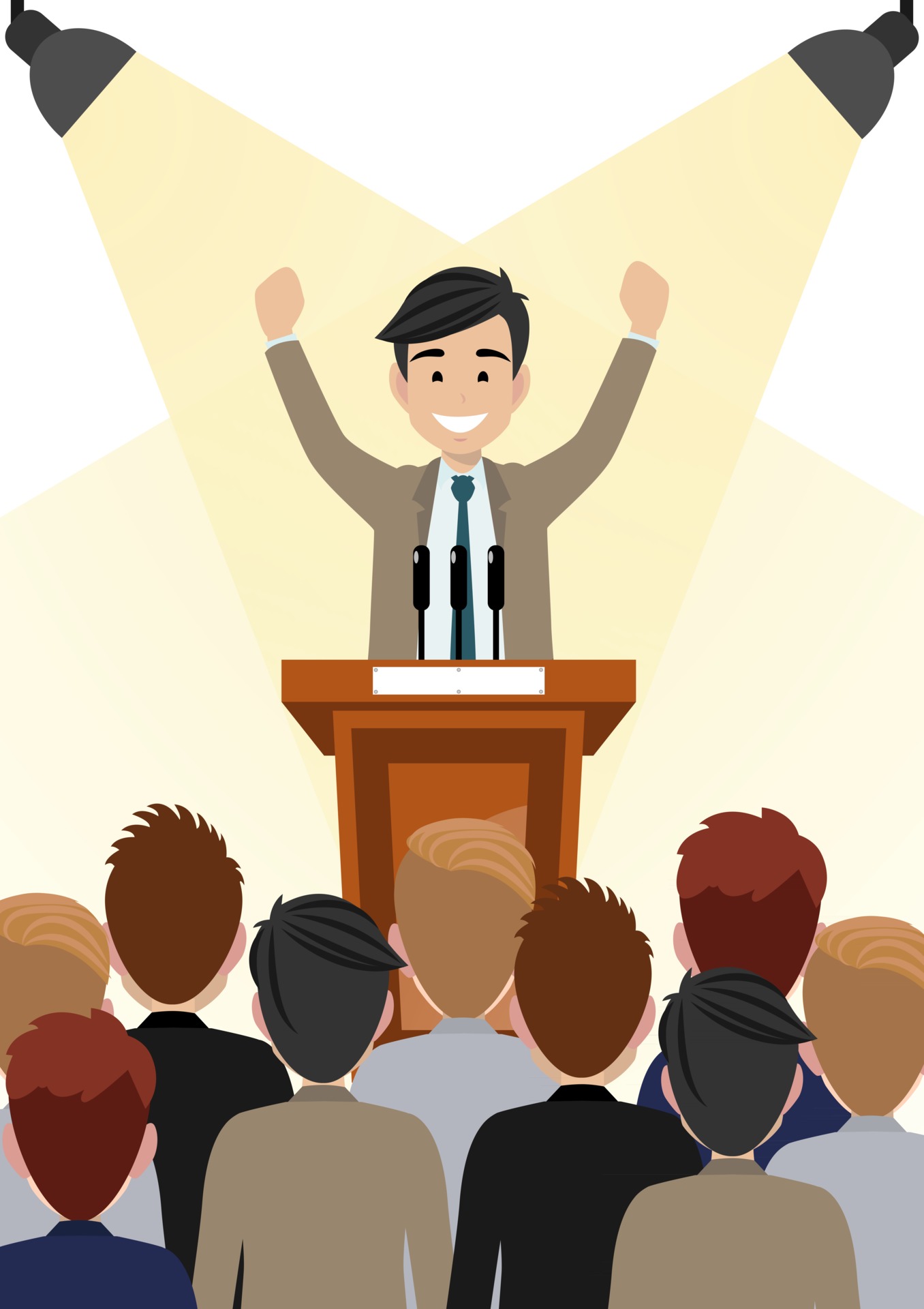 Cartoon character with businessman working and present to public area on  podium character vector design 2520073 Vector Art at Vecteezy