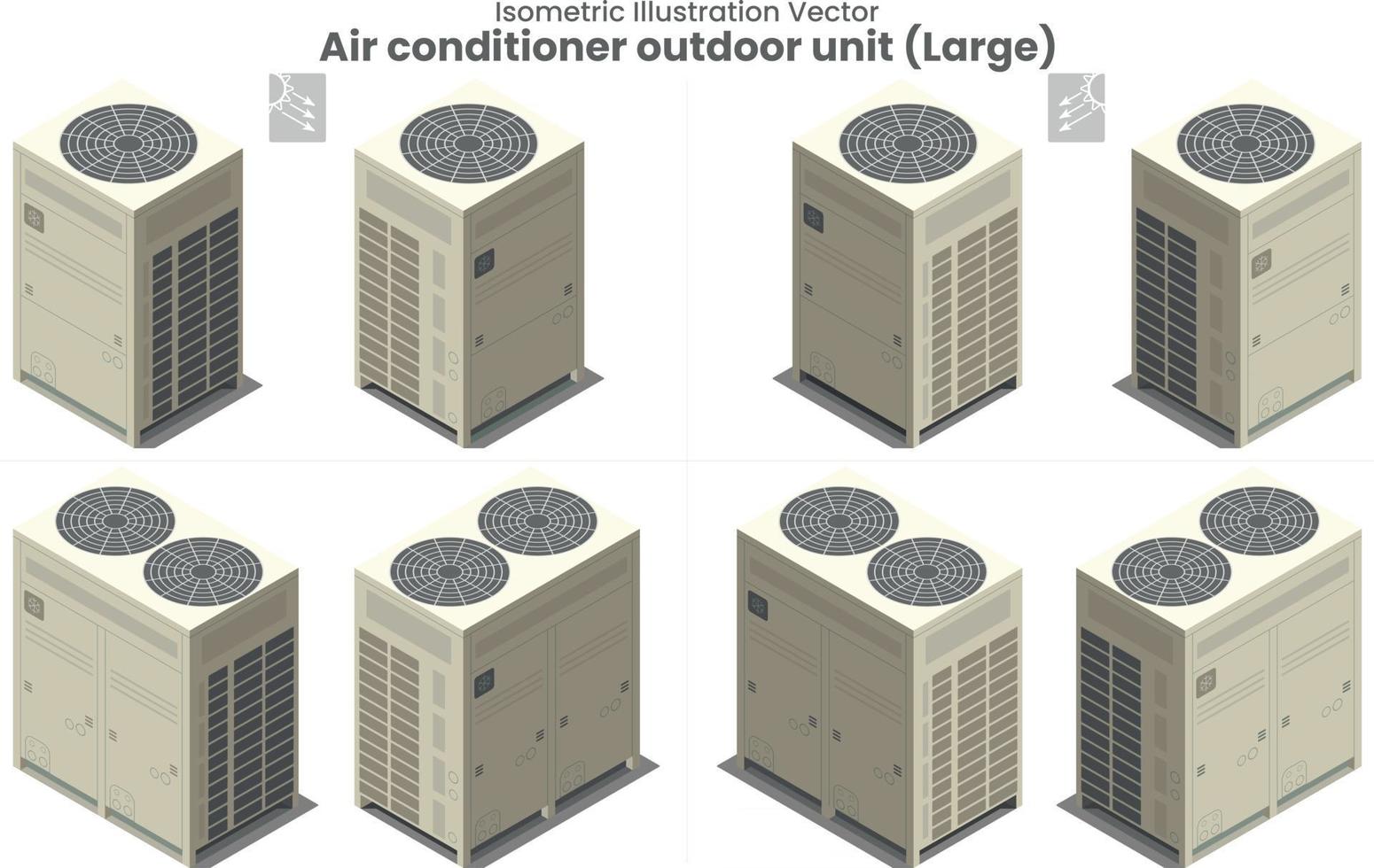 Isometric Vector Large Air conditioner VRF Type3