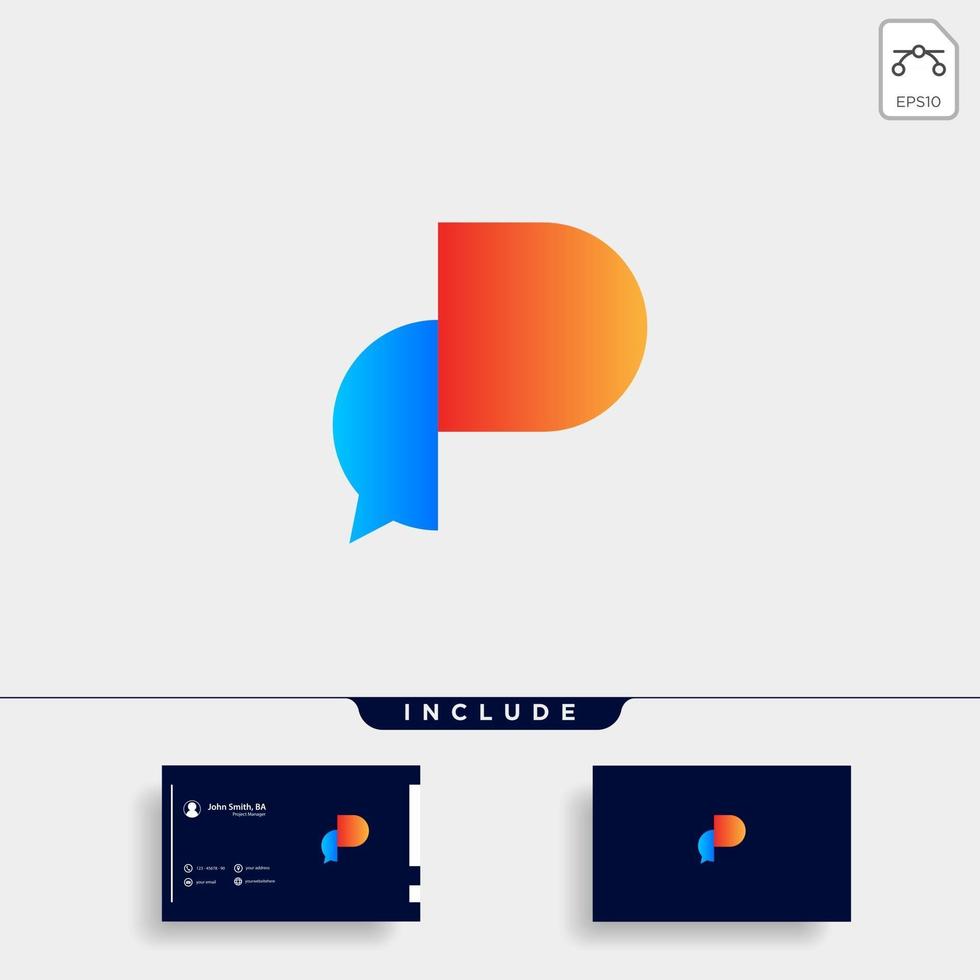 Letter D Chat message talk Logo Template Vector Design