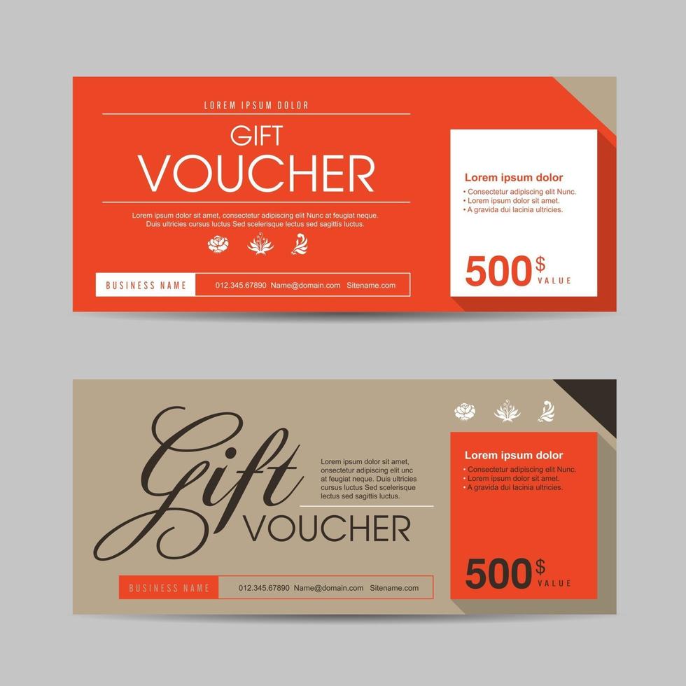 Gift voucher discount template vector