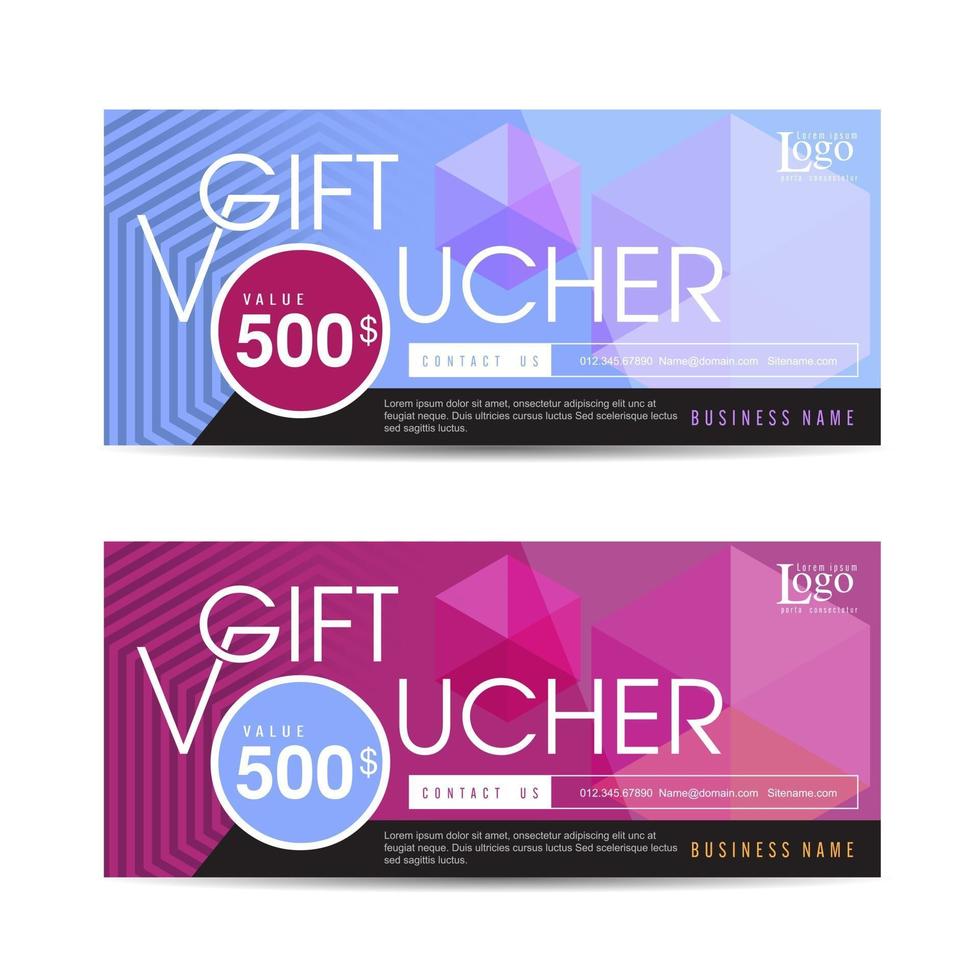 Gift voucher discount template vector