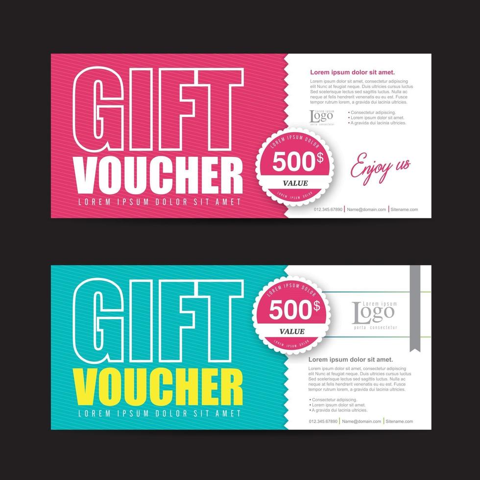 Gift voucher discount template vector