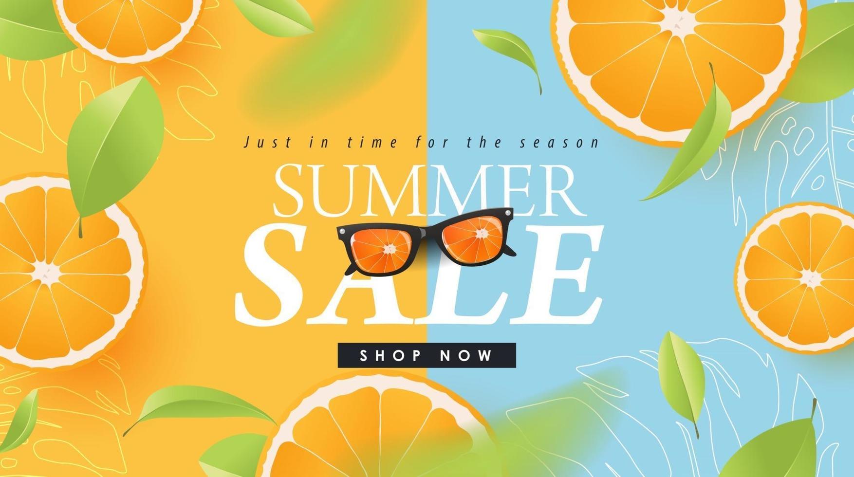 Summer sale banner poster template vector