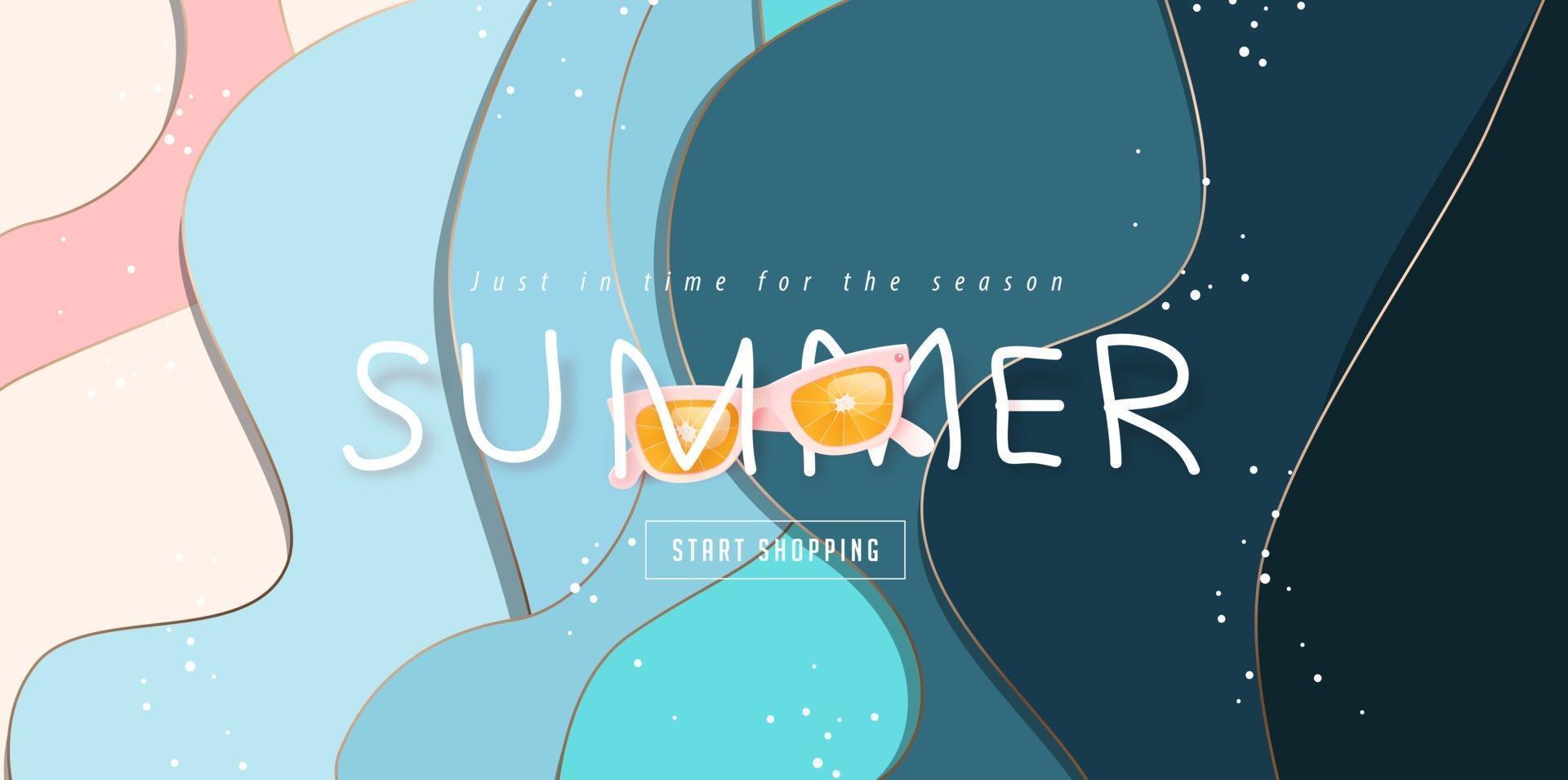 Summer sale banner poster template vector