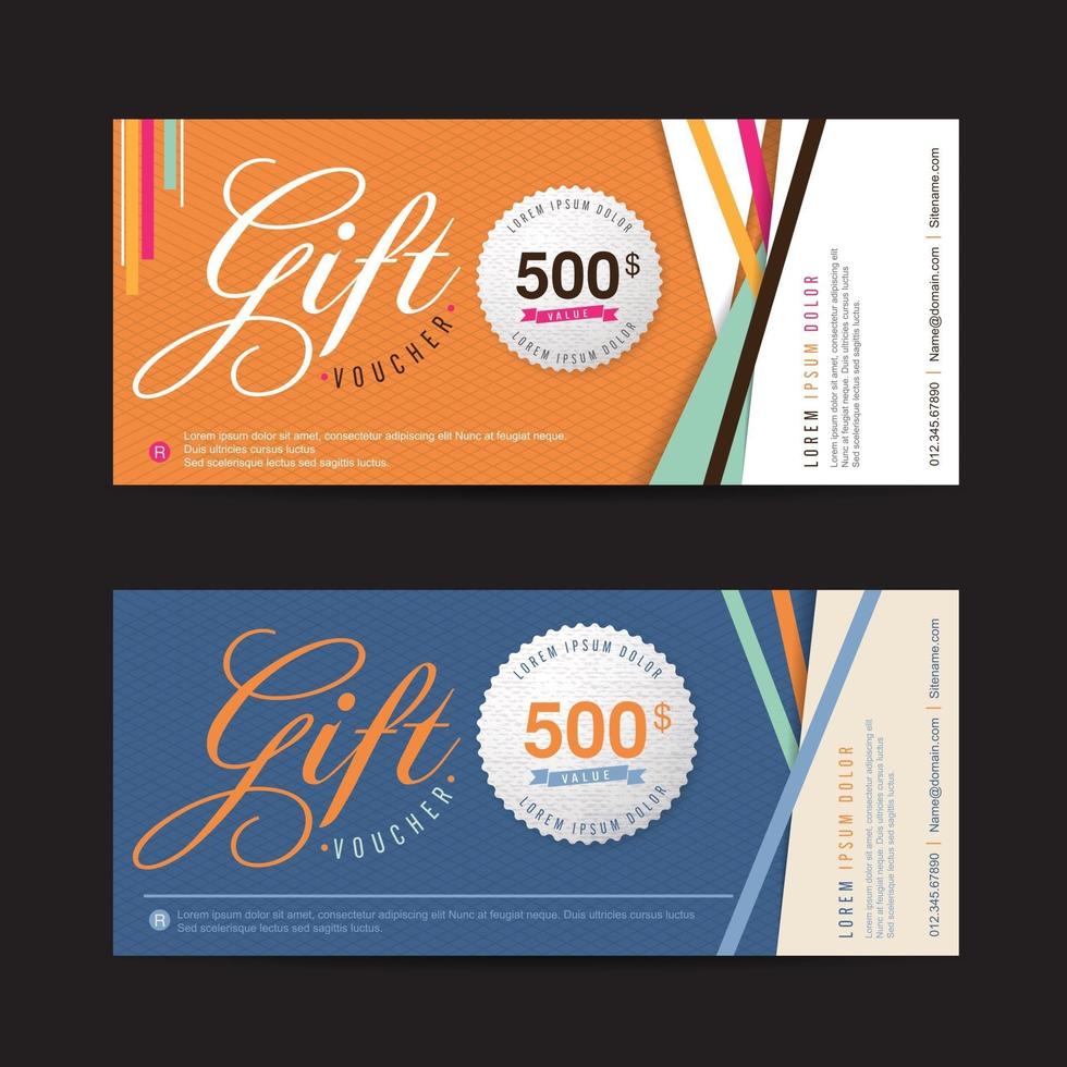 Gift voucher discount template vector