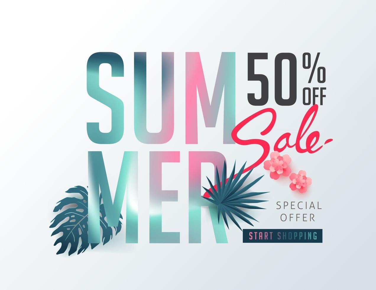 Summer sale banner poster template vector