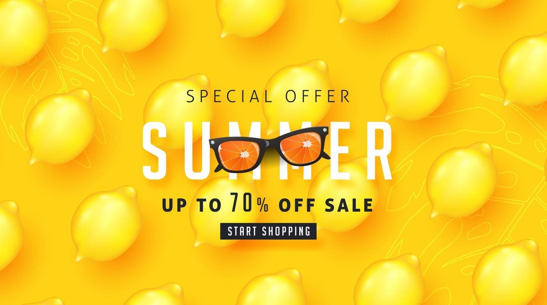 Summer sale banner poster template vector