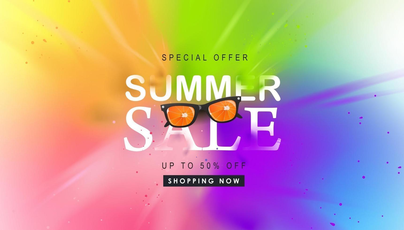 Summer sale banner poster template vector