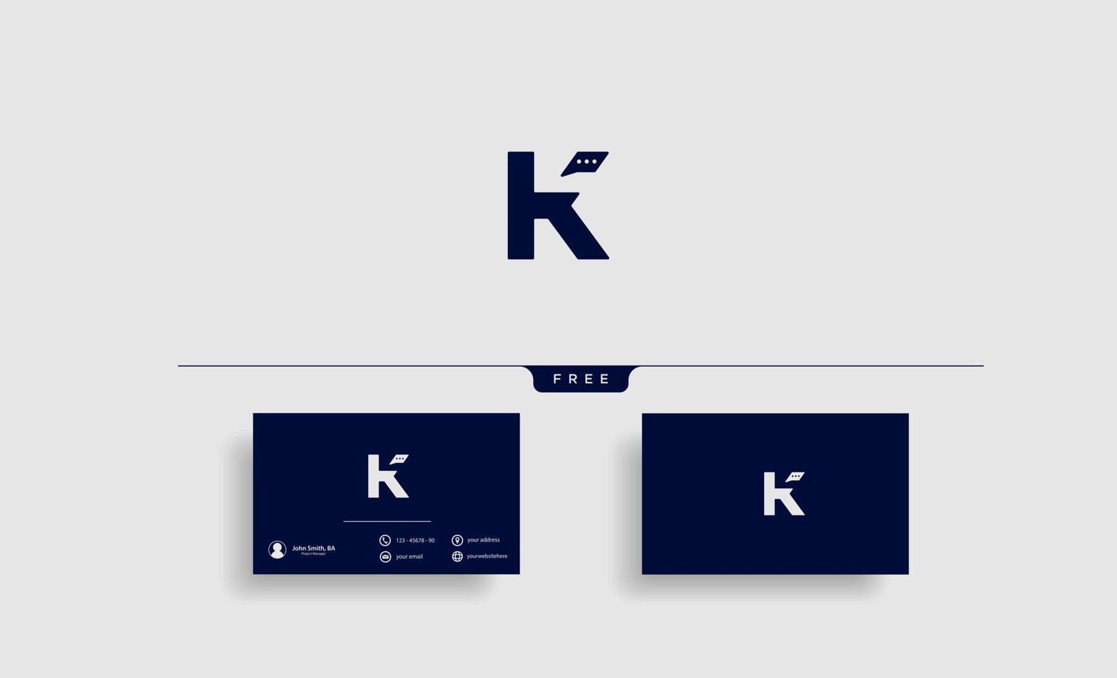 Diseño de vector de plantilla de logotipo de chat de letra k