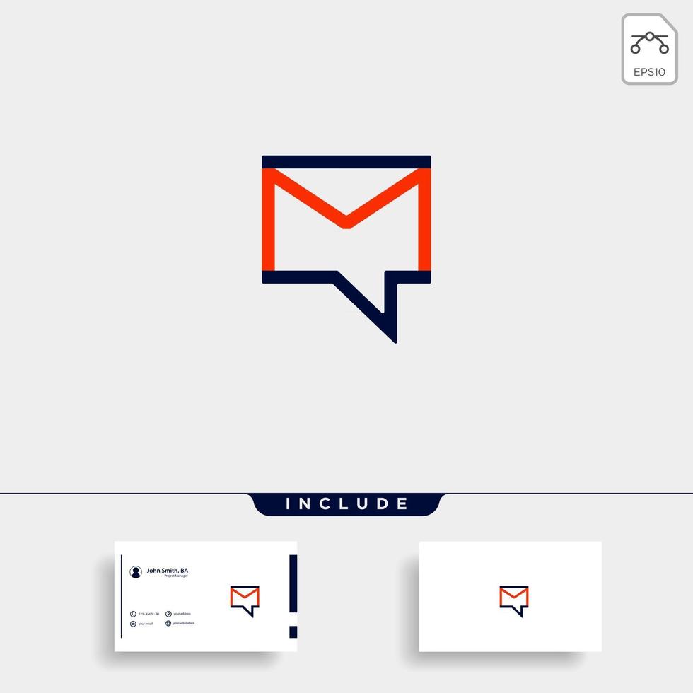 Letter M Chat Logo Template Vector Design illustration