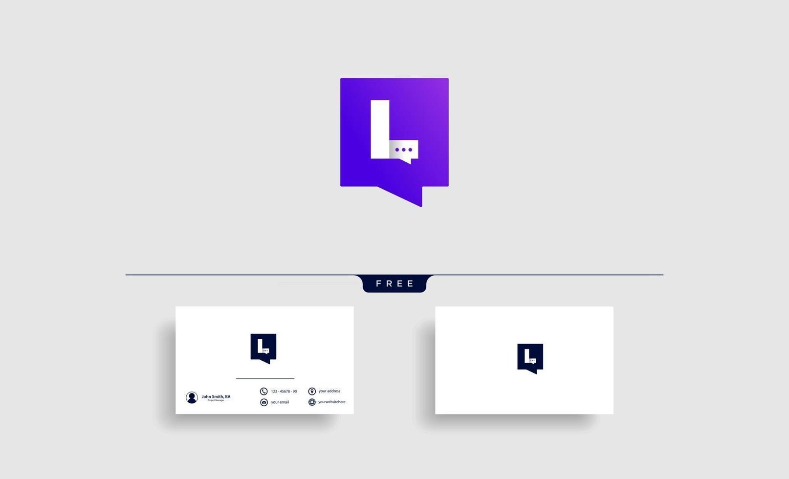 Diseño de vector de plantilla de logotipo de chat de letra l
