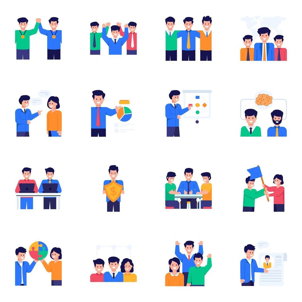 Set of Project Management and Teamwork vector