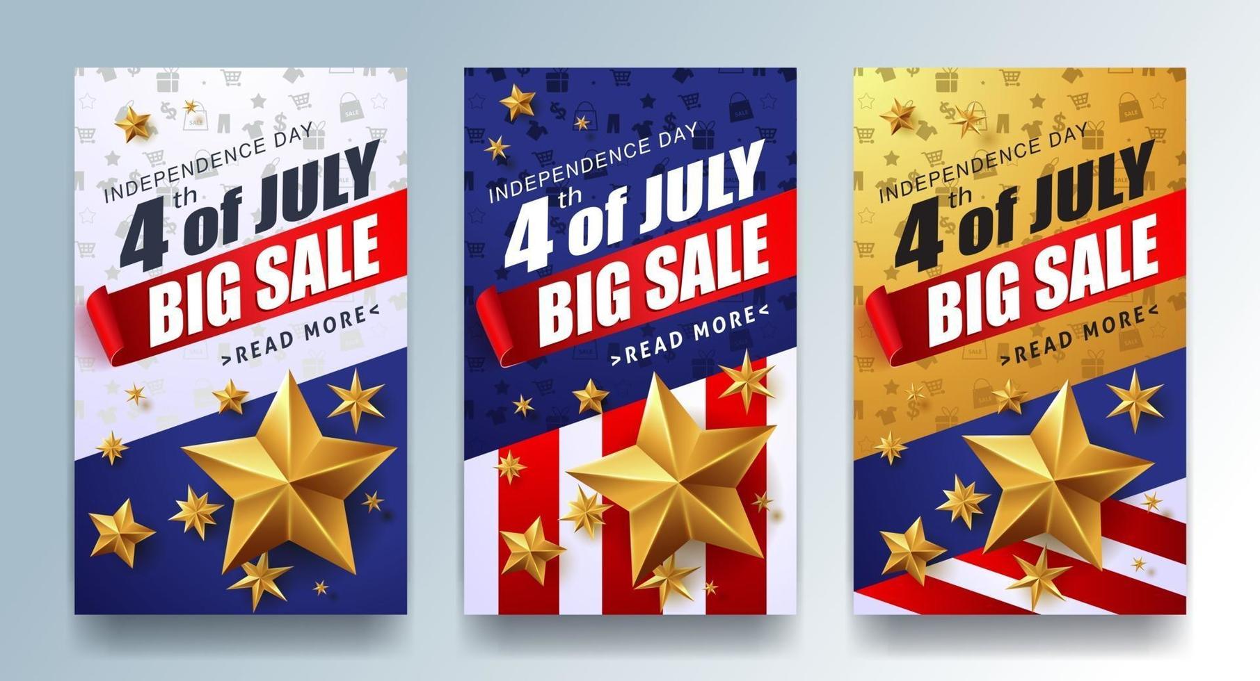 Independence day USA sale promotion banner template vector