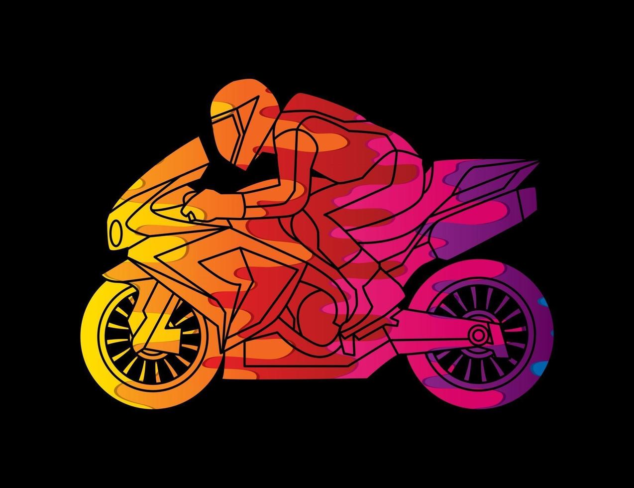 Motorcycle Racing Biker Action vector