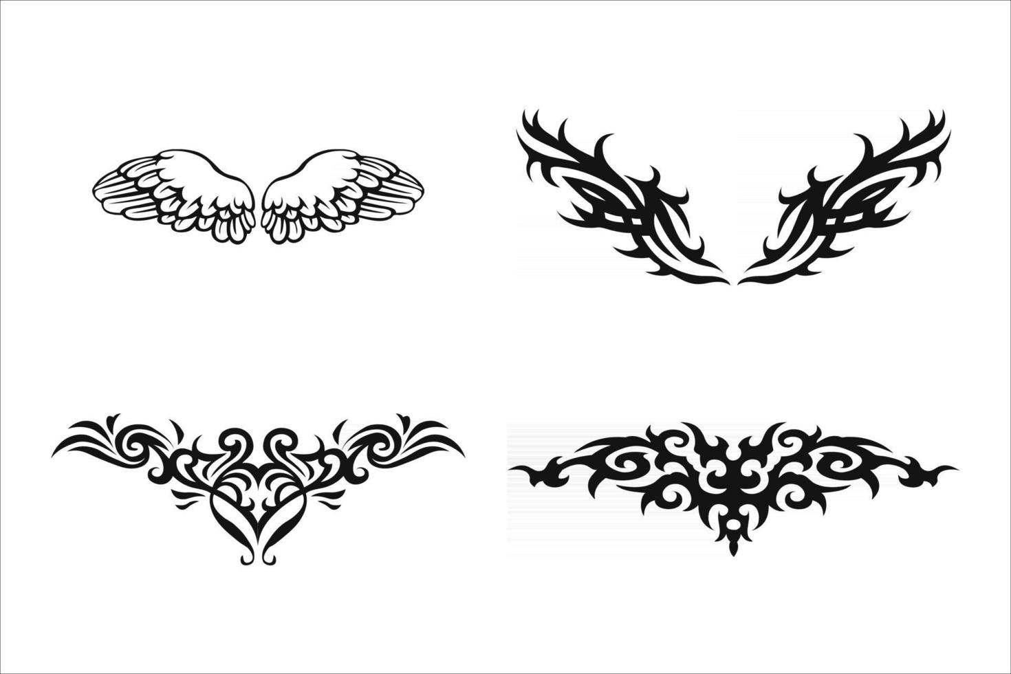 elementos de diseño de tatuajes tribales vector