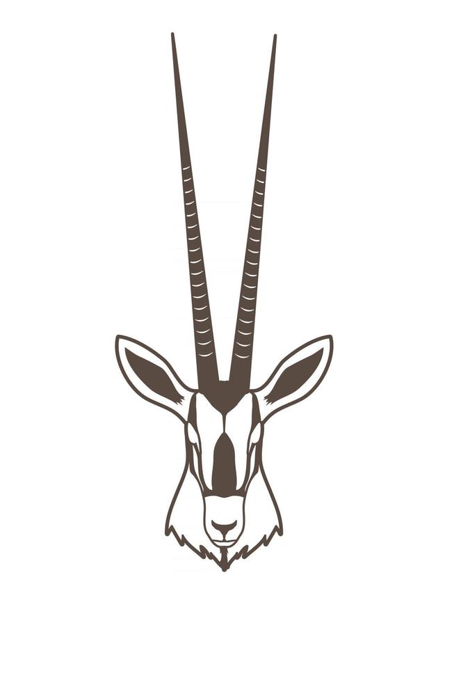 contorno de la cabeza de oryx vector