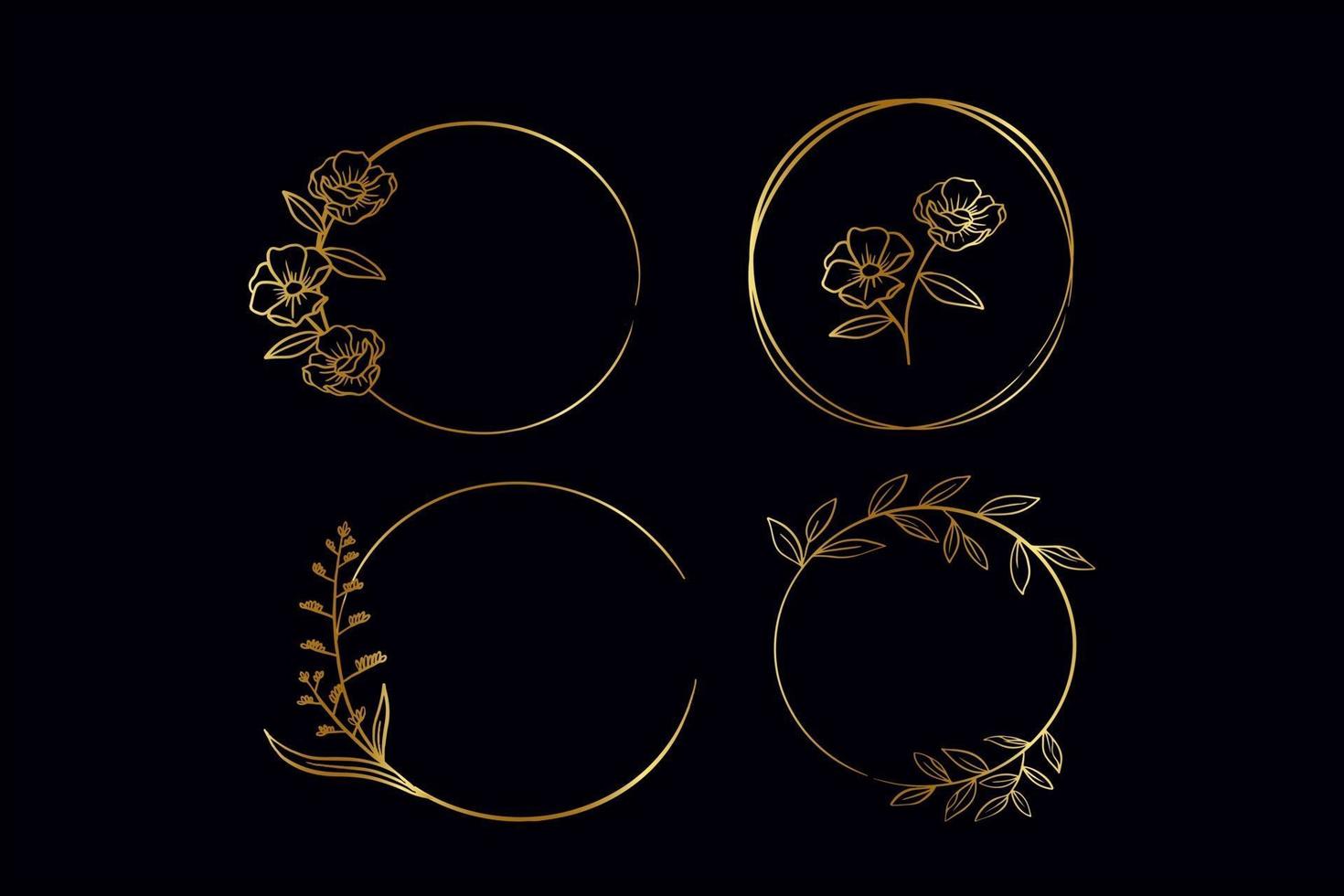 golden luxury decorative elements vector