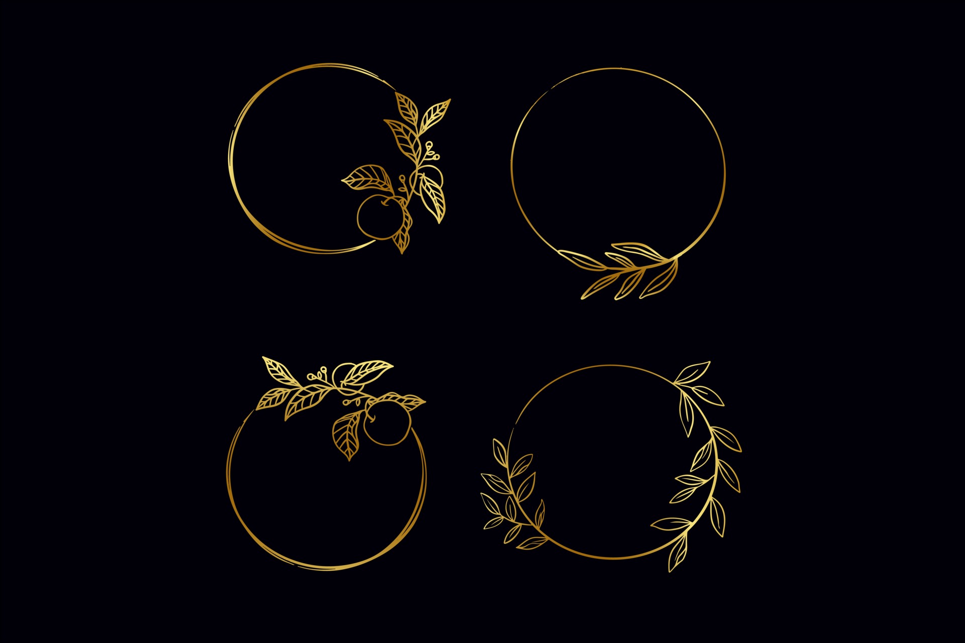 Gold Leaf Circle Vector Art, Icons, and Graphics for Free Download