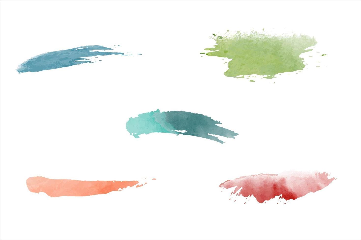 set of watercolor grunge brush vector