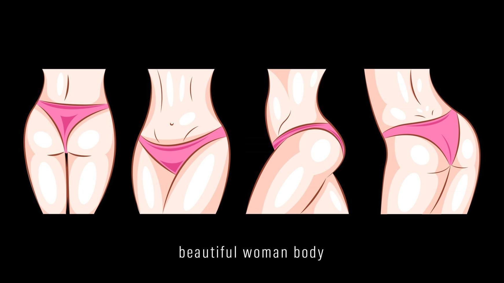 beautiful woman body pose cartoon vector