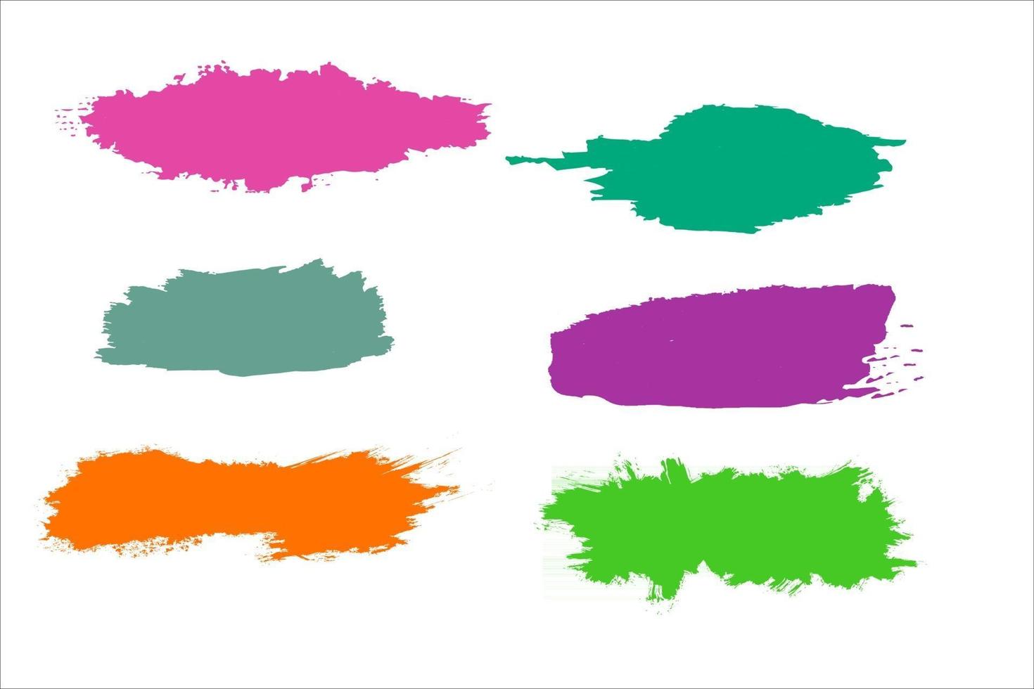 colorful grunge brush strokes set vector