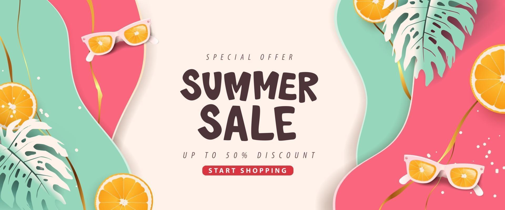 Colorful Summer background layout banner vector