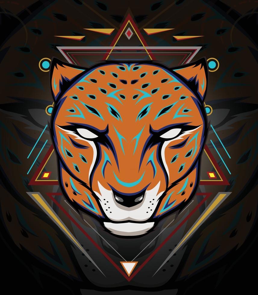 emblema de la mascota del guepardo para el logotipo del equipo deportivo vector