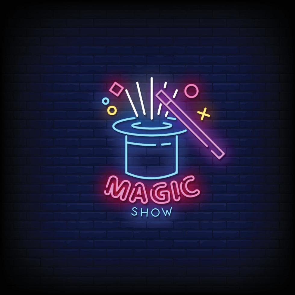 Magic Show Neon Signs Style Text vector