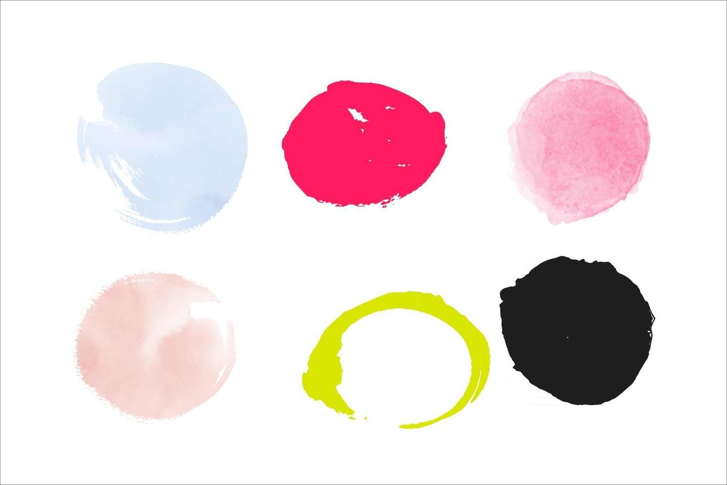 watercolor grunge circle brush vector