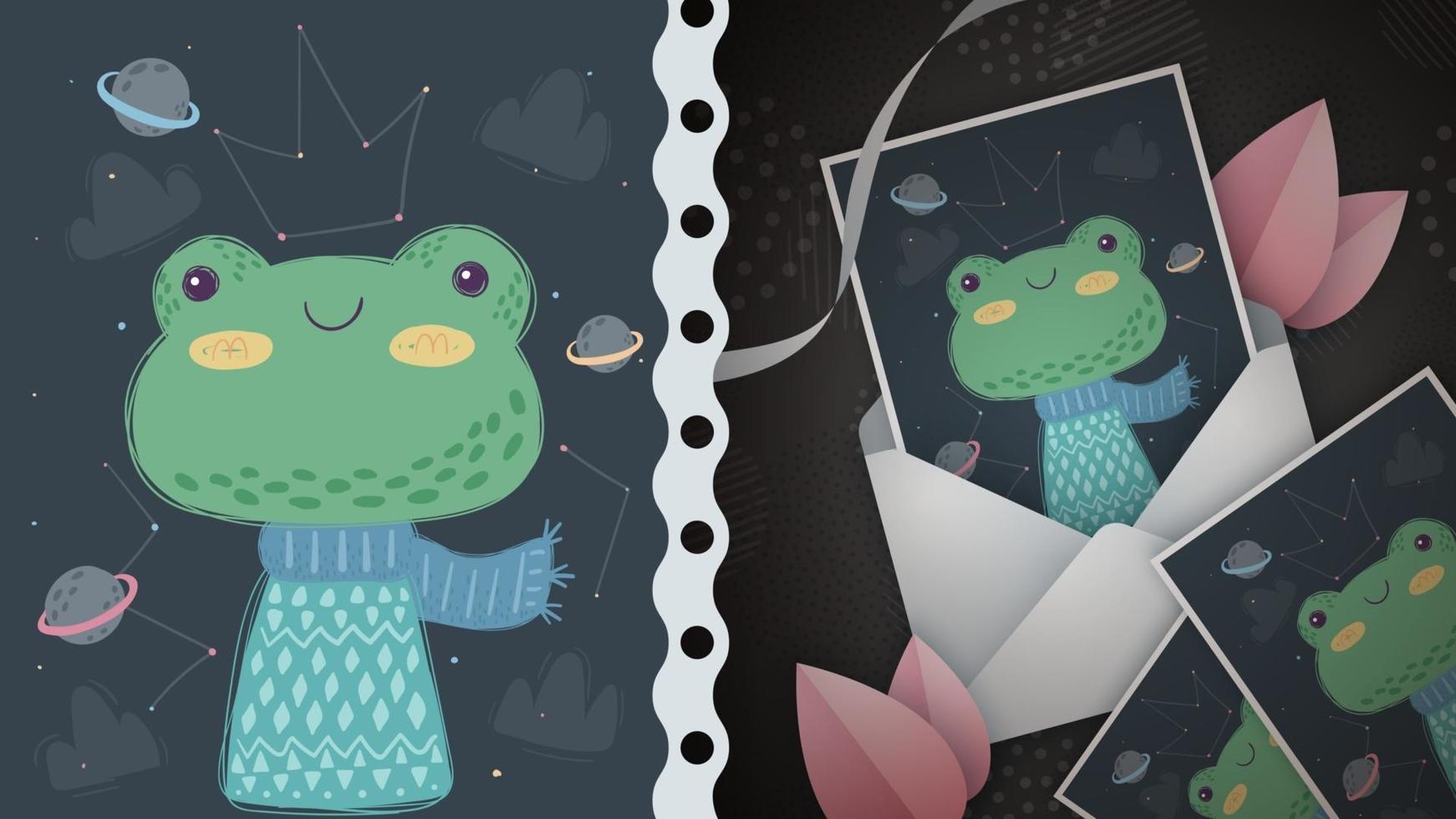 Casmos frog idea for greeting card vector