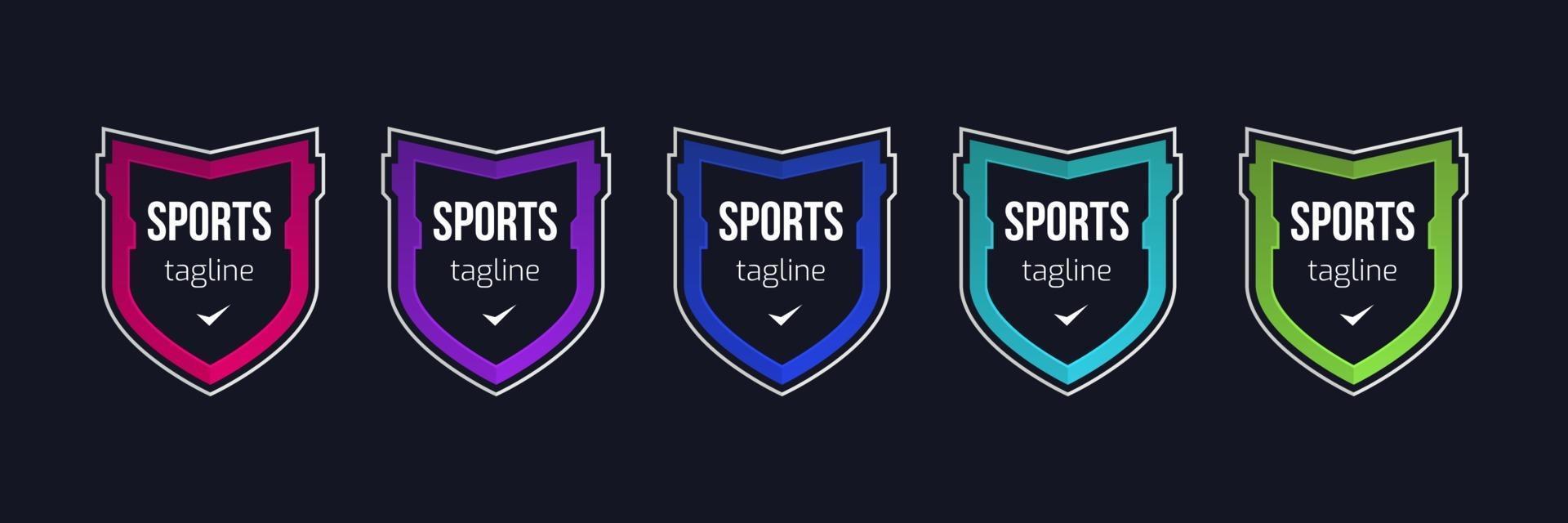 esports escudo logo insignia diseño icono vector plantilla