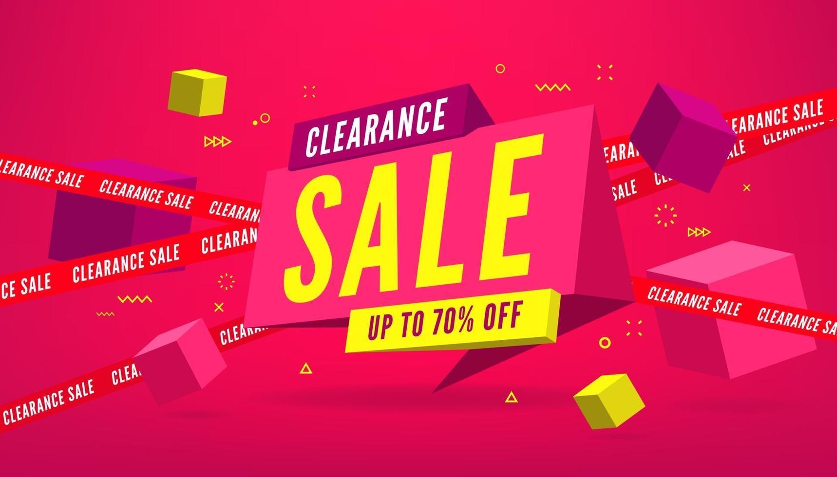 Clearance Sale 70 percent off percent heading design for banner vector