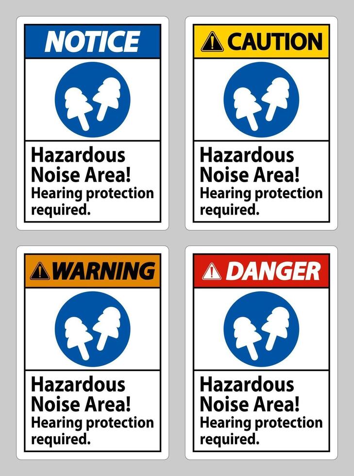 Hazardous Noise Area Hearing Protection Required vector